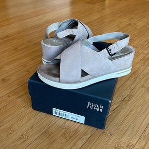 Eileen Fisher genuine leather sandals+ gift 🎁 with purchase